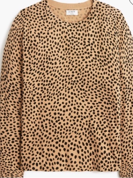 J. Crew Sweaters - J. Crew Camel Leopard Spot Crewneck Sweater
